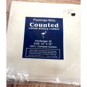 Flamingo Mills Counted Cross Stitch Fabric 12"x18" Hardanger 22 Combed Cotton